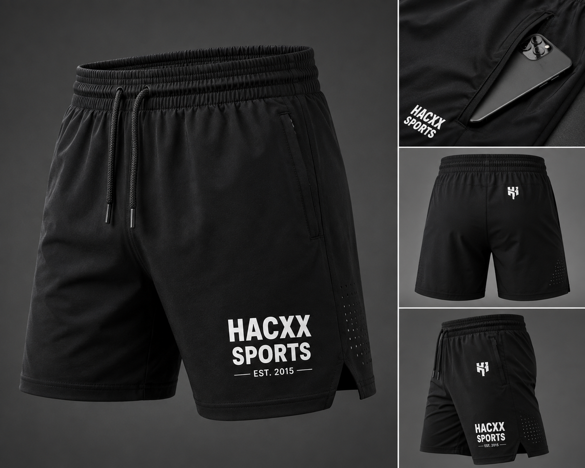 HACXX SPORTS Premium Gym Shorts – Lightweight Training, Running & Workout Athletic Shorts