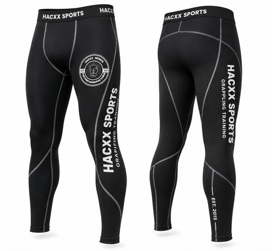 HACXX SPORTS Premium Grappling Training Spats – Compression Leggings for MMA, BJJ, Wrestling & Martial Arts