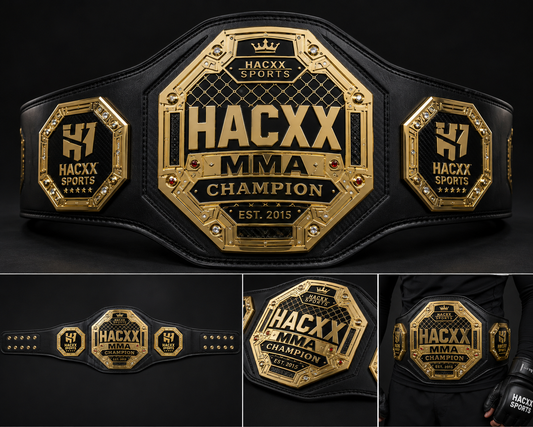 HACXX SPORTS Premium MMA Championship Belt – Professional Wrestling & Combat Sports Champion Belt