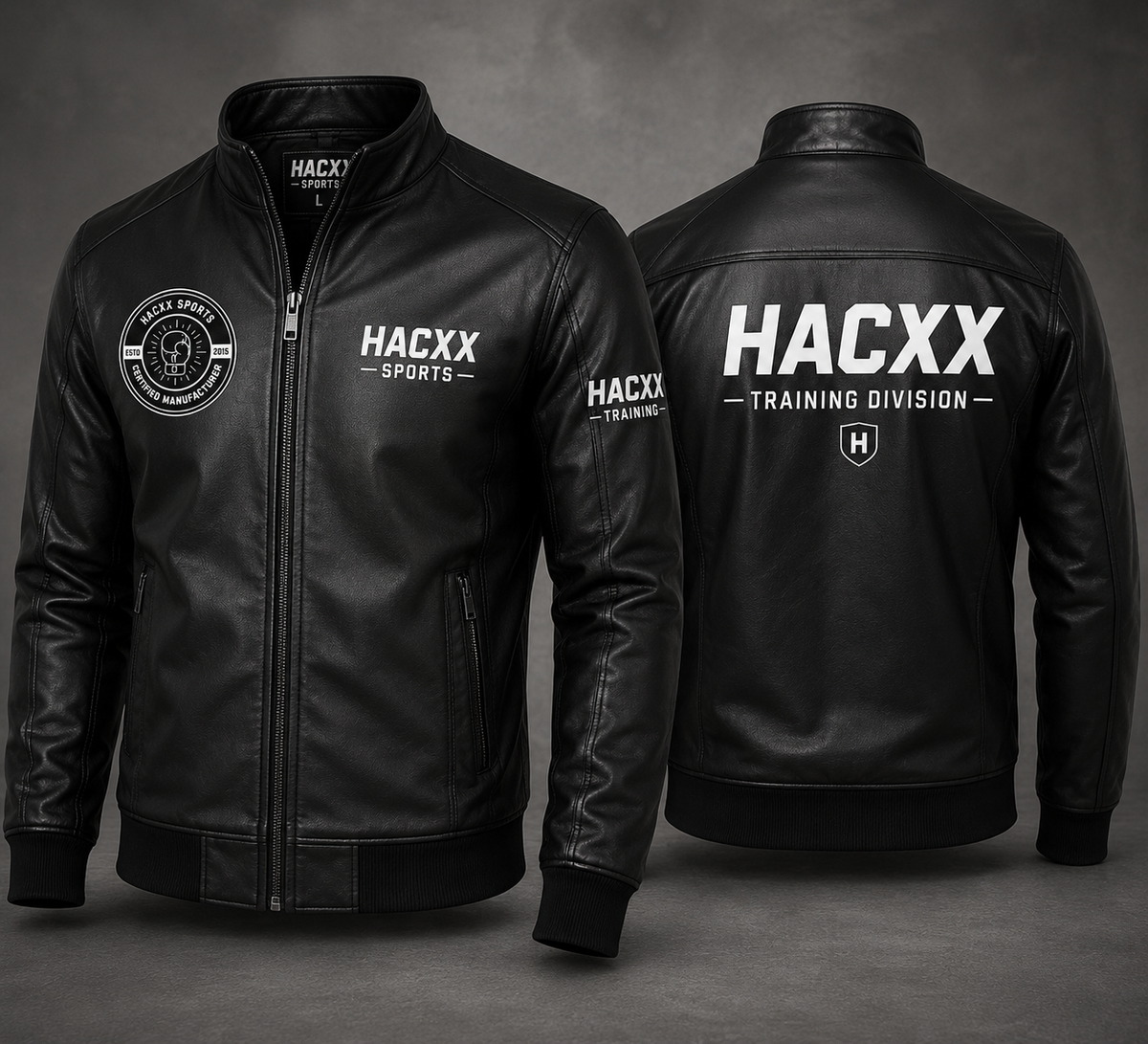 HACXX Premium Leather Training Jacket – Black Sports & Combat Jacket