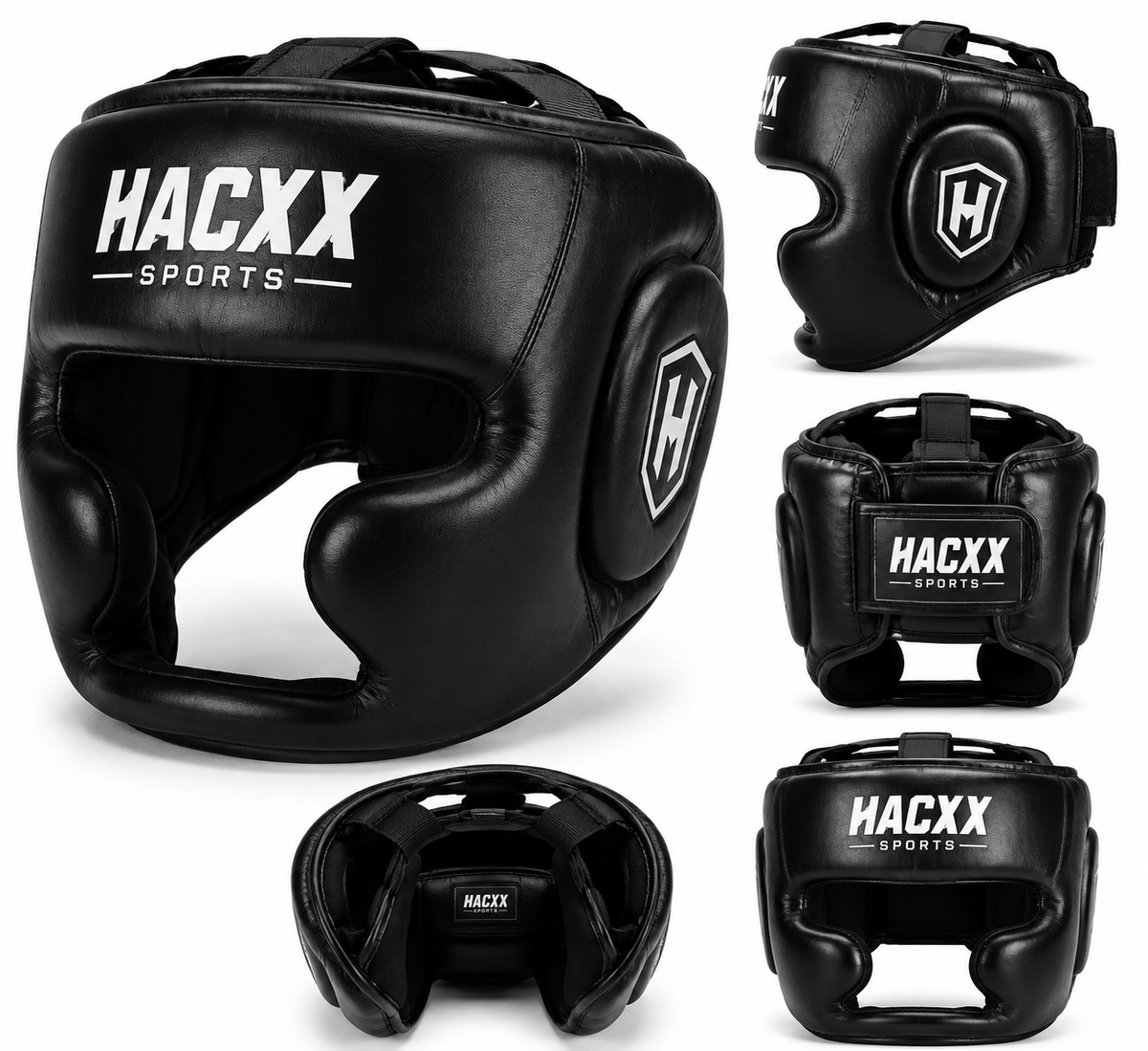 HACXX Leather Boxing Head Guard Pro