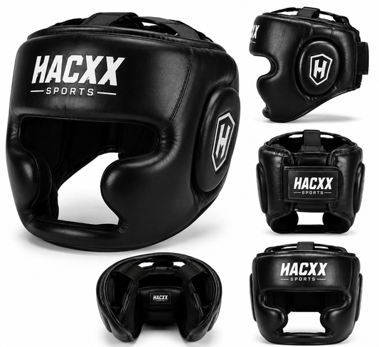 HACXX Leather Boxing Head Guard Pro