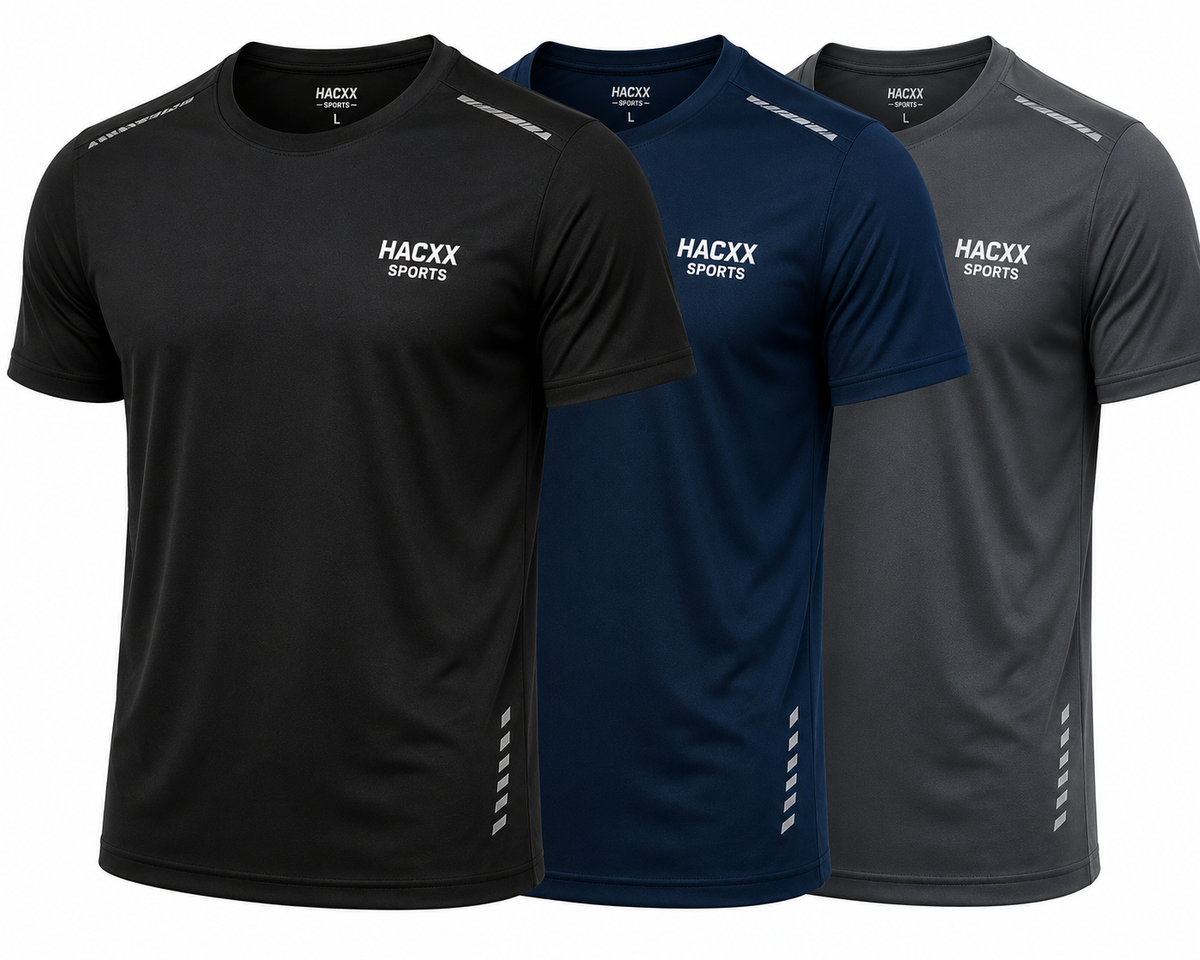HACXX Sports Premium Active Wear T-Shirt – Quick-Dry Performance Gym & Fitness Training Shirt